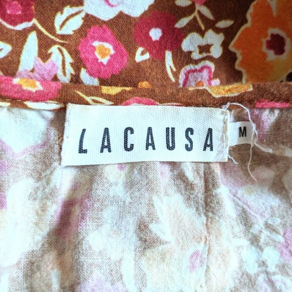 Lacausa Tiered Floral Maxi/Midi Berkeley Dress Size M/L - Picture 10 of 10